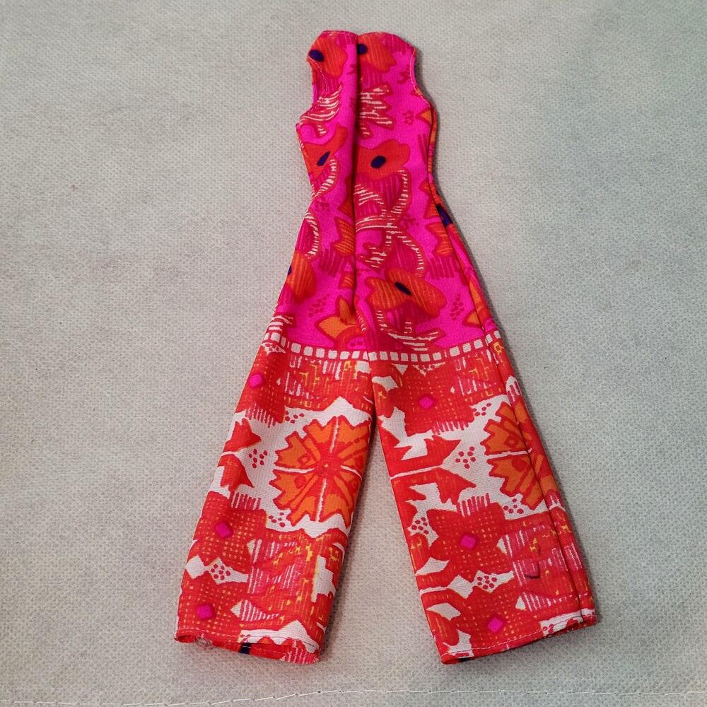 Vintage 1972 Mattel Barbie Walk Lively Steffie Doll Jumpsuit Outfit #1183